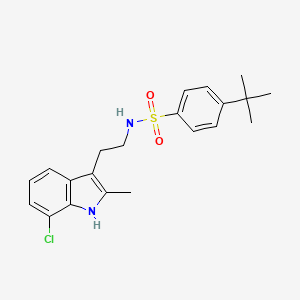 molecular formula C21H25ClN2O2S B11503297 4-tert-butyl-N-[2-(7-chloro-2-methyl-1H-indol-3-yl)ethyl]benzenesulfonamide 