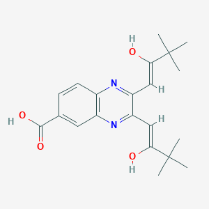 molecular formula C21H26N2O4 B11503306 (2Z,3Z)-2,3-bis(3,3-dimethyl-2-oxobutylidene)-1,2,3,4-tetrahydroquinoxaline-6-carboxylic acid 