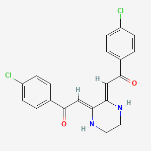 (2Z,2'Z)-2,2'-piperazine-2,3-diylidenebis[1-(4-chlorophenyl)ethanone]