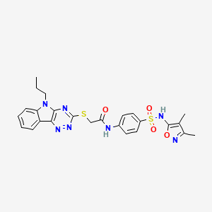 N-{4-[(3,4-Dimethyl-1,2-oxazol-5-YL)sulfamoyl]phenyl}-2-({5-propyl-5H-[1,2,4]triazino[5,6-B]indol-3-YL}sulfanyl)acetamide