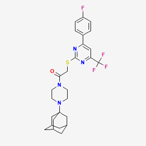 1-[4-(Adamantan-1-YL)piperazin-1-YL]-2-{[4-(4-fluorophenyl)-6-(trifluoromethyl)pyrimidin-2-YL]sulfanyl}ethan-1-one