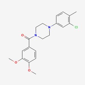 molecular formula C20H23ClN2O3 B11503387 [4-(3-Chloro-4-methylphenyl)piperazin-1-yl](3,4-dimethoxyphenyl)methanone 