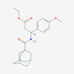 molecular formula C23H31NO4 B11503388 Ethyl 3-[(adamantan-1-YL)formamido]-3-(4-methoxyphenyl)propanoate 