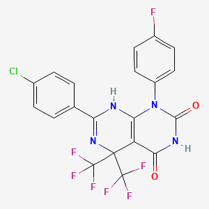 7-(4-chlorophenyl)-1-(4-fluorophenyl)-4-hydroxy-5,5-bis(trifluoromethyl)-5,8-dihydropyrimido[4,5-d]pyrimidin-2(1H)-one