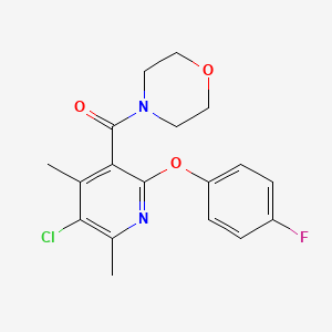 molecular formula C18H18ClFN2O3 B11503406 [5-Chloro-2-(4-fluorophenoxy)-4,6-dimethylpyridin-3-yl](morpholin-4-yl)methanone 