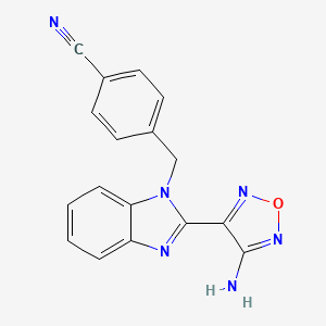 molecular formula C17H12N6O B11503408 4-[2-(4-Amino-furazan-3-yl)-benzoimidazol-1-ylmethyl]-benzonitrile 