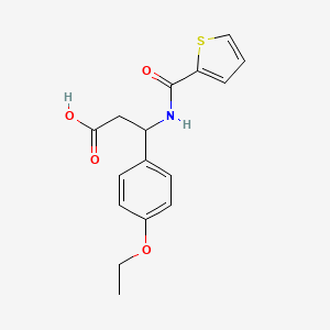 molecular formula C16H17NO4S B11503419 3-(4-Ethoxyphenyl)-3-[(thiophen-2-ylcarbonyl)amino]propanoic acid 