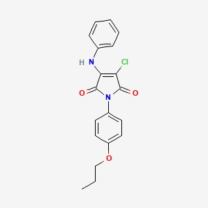 molecular formula C19H17ClN2O3 B11503438 Pyrrole-2,5-dione, 3-chloro-4-phenylamino-1-(4-propoxyphenyl)- 