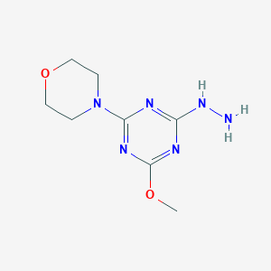 molecular formula C8H14N6O2 B11503473 2-Hydrazinyl-4-methoxy-6-(morpholin-4-yl)-1,3,5-triazine 