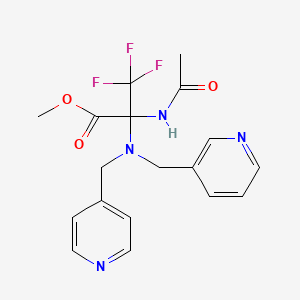 molecular formula C18H19F3N4O3 B11503480 methyl 2-(acetylamino)-3,3,3-trifluoro-N-(pyridin-3-ylmethyl)-N-(pyridin-4-ylmethyl)alaninate 