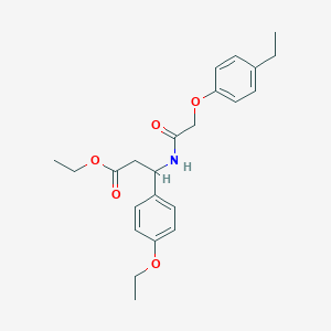 Propionic acid, 3-(4-ethoxyphenyl)-3-[2-(4-ethylphenoxy)acetylamino]-, ethyl ester