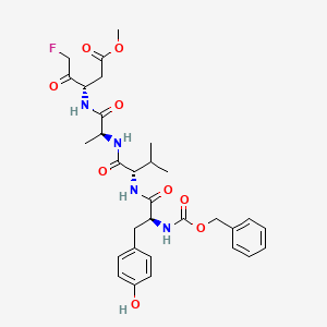 methyl (3S)-5-fluoro-3-[[(2S)-2-[[(2S)-2-[[(2S)-3-(4-hydroxyphenyl)-2-(phenylmethoxycarbonylamino)propanoyl]amino]-3-methylbutanoyl]amino]propanoyl]amino]-4-oxopentanoate