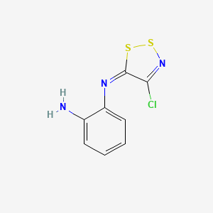 molecular formula C8H6ClN3S2 B11503530 N-[(5Z)-4-chloro-5H-1,2,3-dithiazol-5-ylidene]benzene-1,2-diamine 