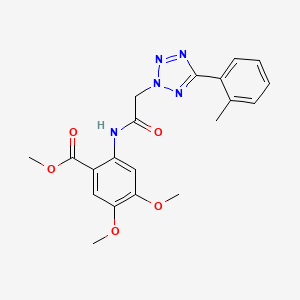 molecular formula C20H21N5O5 B11503536 methyl 4,5-dimethoxy-2-({[5-(2-methylphenyl)-2H-tetrazol-2-yl]acetyl}amino)benzoate 