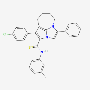 molecular formula C30H26ClN3S B11503549 1-(4-chlorophenyl)-N-(3-methylphenyl)-4-phenyl-5,6,7,8-tetrahydro-2a,4a-diazacyclopenta[cd]azulene-2-carbothioamide 