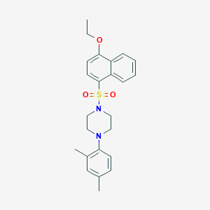 molecular formula C24H28N2O3S B11503552 1-(2,4-Dimethylphenyl)-4-[(4-ethoxynaphthalen-1-yl)sulfonyl]piperazine 