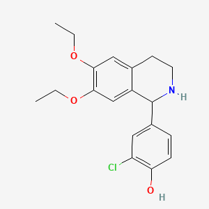 molecular formula C19H22ClNO3 B11503561 2-Chloro-4-(6,7-diethoxy-1,2,3,4-tetrahydroisoquinolin-1-yl)phenol 