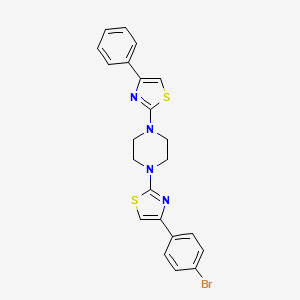 molecular formula C22H19BrN4S2 B11503563 1-[4-(4-Bromophenyl)-1,3-thiazol-2-yl]-4-(4-phenyl-1,3-thiazol-2-yl)piperazine 