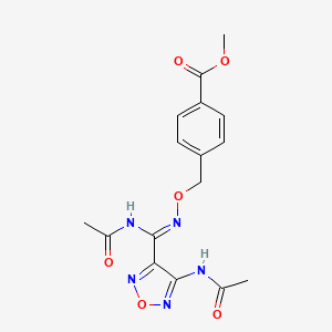 Benzoic acid, 4-[(acetylamino)(4-acetylaminofurazan-3-yl)methyleneaminooxymethyl]-, methyl ester