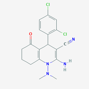 2-Amino-4-(2,4-dichlorophenyl)-1-(dimethylamino)-5-oxo-1,4,5,6,7,8-hexahydroquinoline-3-carbonitrile