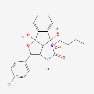 15-butyl-11-(4-chlorophenyl)-2,2,9-trihydroxy-10-oxa-15-azatetracyclo[7.6.0.01,12.03,8]pentadeca-3,5,7,11-tetraene-13,14-dione