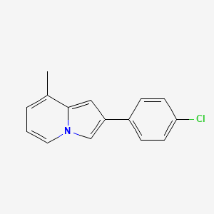 molecular formula C15H12ClN B11503617 2-(4-Chlorophenyl)-8-methylindolizine CAS No. 590395-46-3