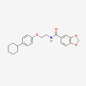 molecular formula C22H25NO4 B11503646 N-[2-(4-cyclohexylphenoxy)ethyl]-1,3-benzodioxole-5-carboxamide 