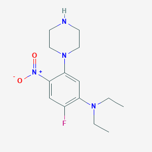 N,N-diethyl-2-fluoro-4-nitro-5-(piperazin-1-yl)aniline