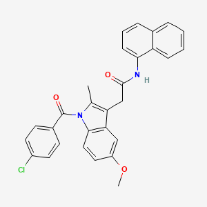 molecular formula C29H23ClN2O3 B11503658 2-(1-(4-chlorobenzoyl)-5-methoxy-2-methyl-1h-indol-3-yl)-N-(naphthalen-1-yl)acetamide 