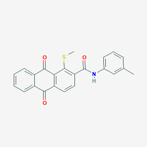 molecular formula C23H17NO3S B11503667 N-(3-methylphenyl)-1-(methylsulfanyl)-9,10-dioxo-9,10-dihydroanthracene-2-carboxamide 