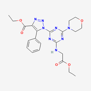 ethyl 1-{4-[(2-ethoxy-2-oxoethyl)amino]-6-(morpholin-4-yl)-1,3,5-triazin-2-yl}-5-phenyl-1H-1,2,3-triazole-4-carboxylate