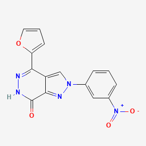 molecular formula C15H9N5O4 B11503689 4-(furan-2-yl)-2-(3-nitrophenyl)-2,6-dihydro-7H-pyrazolo[3,4-d]pyridazin-7-one 