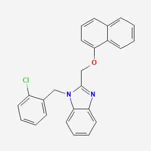 molecular formula C25H19ClN2O B11503695 1-(2-chlorobenzyl)-2-[(naphthalen-1-yloxy)methyl]-1H-benzimidazole 