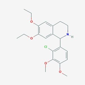 molecular formula C21H26ClNO4 B11503718 1-(2-Chloro-3,4-dimethoxyphenyl)-6,7-diethoxy-1,2,3,4-tetrahydroisoquinoline 