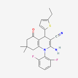 2-Amino-1-(2,6-difluorophenyl)-4-(5-ethylthiophen-2-yl)-7,7-dimethyl-5-oxo-1,4,5,6,7,8-hexahydroquinoline-3-carbonitrile