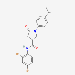 N-(2,4-dibromophenyl)-5-oxo-1-[4-(propan-2-yl)phenyl]pyrrolidine-3-carboxamide