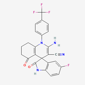 2'-amino-5-fluoro-2,5'-dioxo-1'-[4-(trifluoromethyl)phenyl]-1,2,5',6',7',8'-hexahydro-1'H-spiro[indole-3,4'-quinoline]-3'-carbonitrile