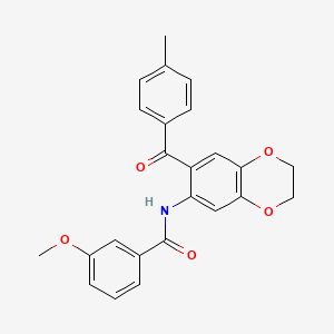 molecular formula C24H21NO5 B11503750 3-methoxy-N-[7-(4-methylbenzoyl)-2,3-dihydro-1,4-benzodioxin-6-yl]benzamide 