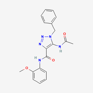 molecular formula C19H19N5O3 B11503754 5-(acetylamino)-1-benzyl-N-(2-methoxyphenyl)-1H-1,2,3-triazole-4-carboxamide 