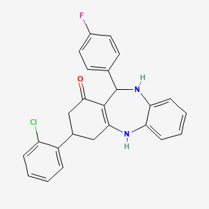 3-(2-chlorophenyl)-11-(4-fluorophenyl)-2,3,4,5,10,11-hexahydro-1H-dibenzo[b,e][1,4]diazepin-1-one