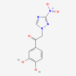 molecular formula C10H8N4O5 B11503828 1-(3,4-Dihydroxyphenyl)-2-(3-nitro-1,2,4-triazol-1-yl)ethanone CAS No. 672278-69-2