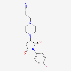 3-{4-[1-(4-Fluorophenyl)-2,5-dioxopyrrolidin-3-yl]piperazin-1-yl}propanenitrile