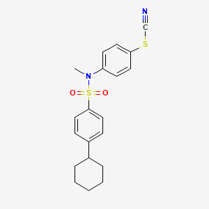 molecular formula C20H22N2O2S2 B11503839 4-[[(4-Cyclohexylphenyl)sulfonyl](methyl)amino]phenyl thiocyanate 