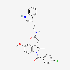 molecular formula C29H26ClN3O3 B11503918 2-{1-[(4-chlorophenyl)carbonyl]-5-methoxy-2-methyl-1H-indol-3-yl}-N-[2-(1H-indol-3-yl)ethyl]acetamide 