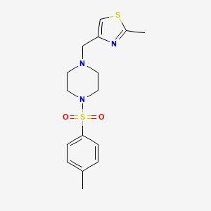 molecular formula C16H21N3O2S2 B11503926 1-[(4-Methylphenyl)sulfonyl]-4-[(2-methyl-1,3-thiazol-4-yl)methyl]piperazine 