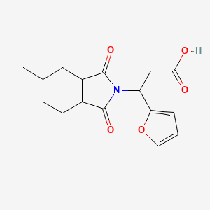 molecular formula C16H19NO5 B11503938 3-Furan-2-yl-3-(5-methyl-1,3-dioxo-octahydro-isoindol-2-yl)-propionic acid 