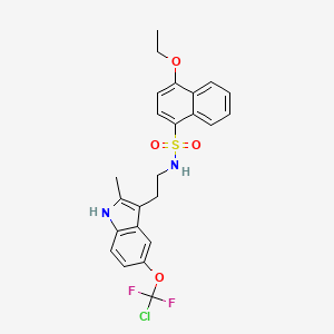 molecular formula C24H23ClF2N2O4S B11503948 N-(2-{5-[chloro(difluoro)methoxy]-2-methyl-1H-indol-3-yl}ethyl)-4-ethoxynaphthalene-1-sulfonamide 