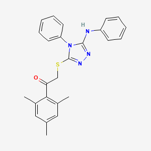 molecular formula C25H24N4OS B11503956 2-{[4-phenyl-5-(phenylamino)-4H-1,2,4-triazol-3-yl]sulfanyl}-1-(2,4,6-trimethylphenyl)ethanone 