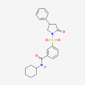 N-cyclohexyl-3-[(2-oxo-4-phenylpyrrolidin-1-yl)sulfonyl]benzamide