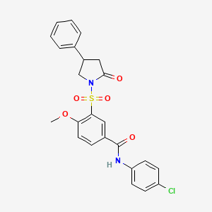 N-(4-chlorophenyl)-4-methoxy-3-[(2-oxo-4-phenylpyrrolidin-1-yl)sulfonyl]benzamide